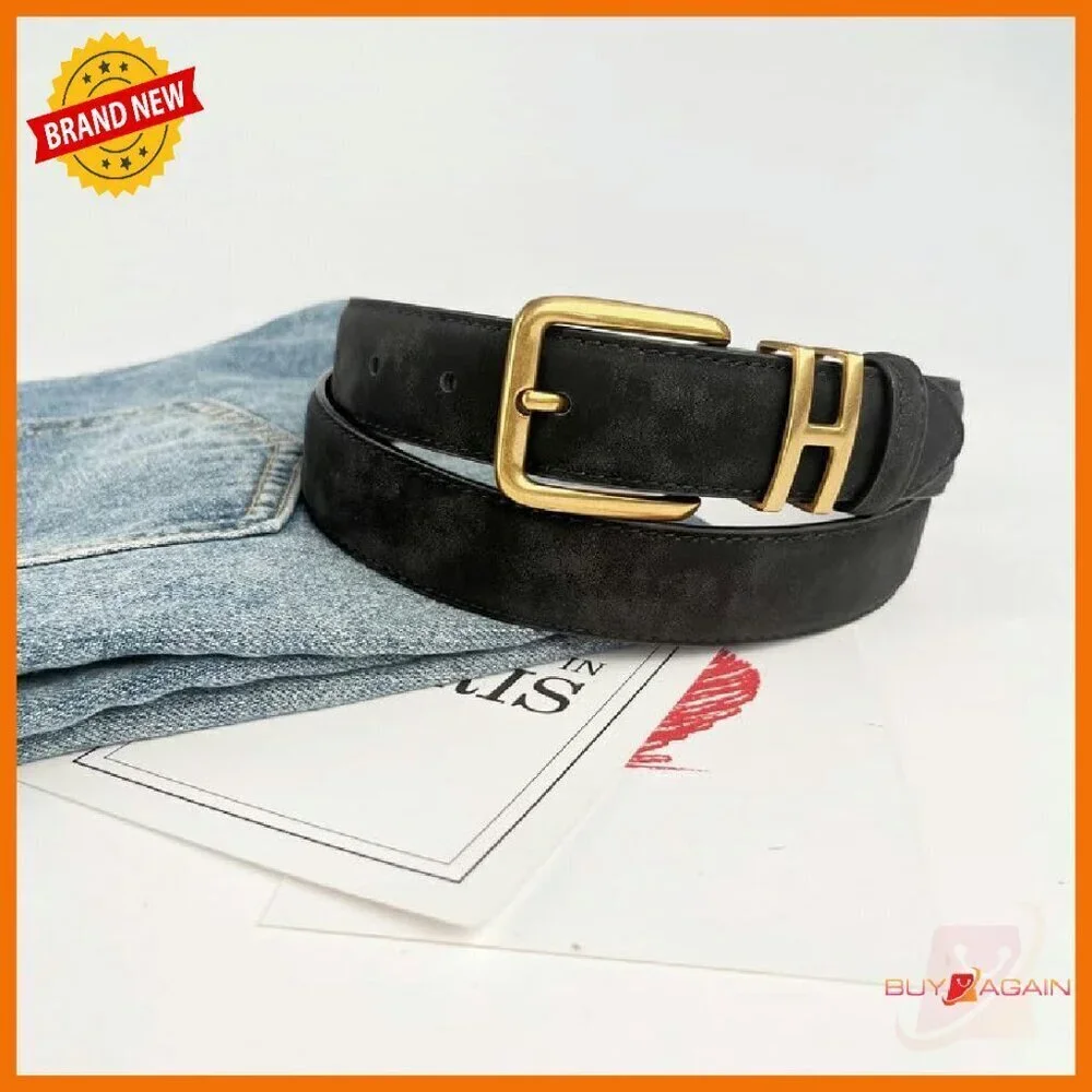 Genuine Suede Leather Belt Women's Skinny Belt for Jeans Pants Dresses